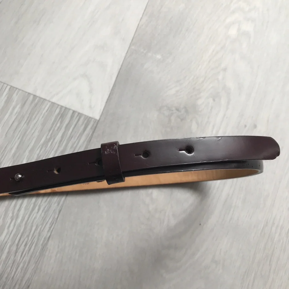 CK CALVIN KLEIN LEATHER SKINNY BROWN COATED BELT WOMENS XS